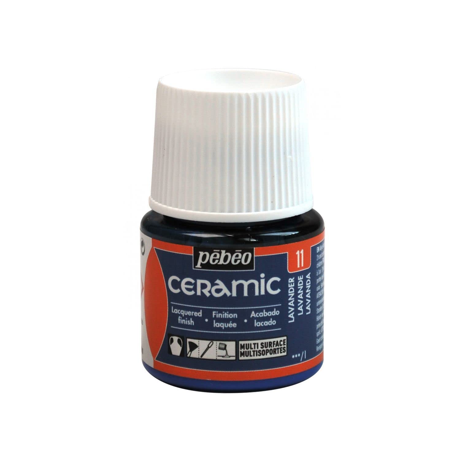 PEBEO - Ceramic - Lavender Opaque Colour for Terracotta, Ceramic and Earthenware - Brilliant Effect - Lacquered Finish - 45 ml