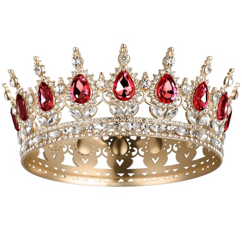 AOOSA Coroa rainha, tiara redonda, redonda completa rapariga de cristal tiaras diamantes de imitação brilhantes, tiaras noiva bonito para casamentos, fotografia, festas de aniversário, festas de