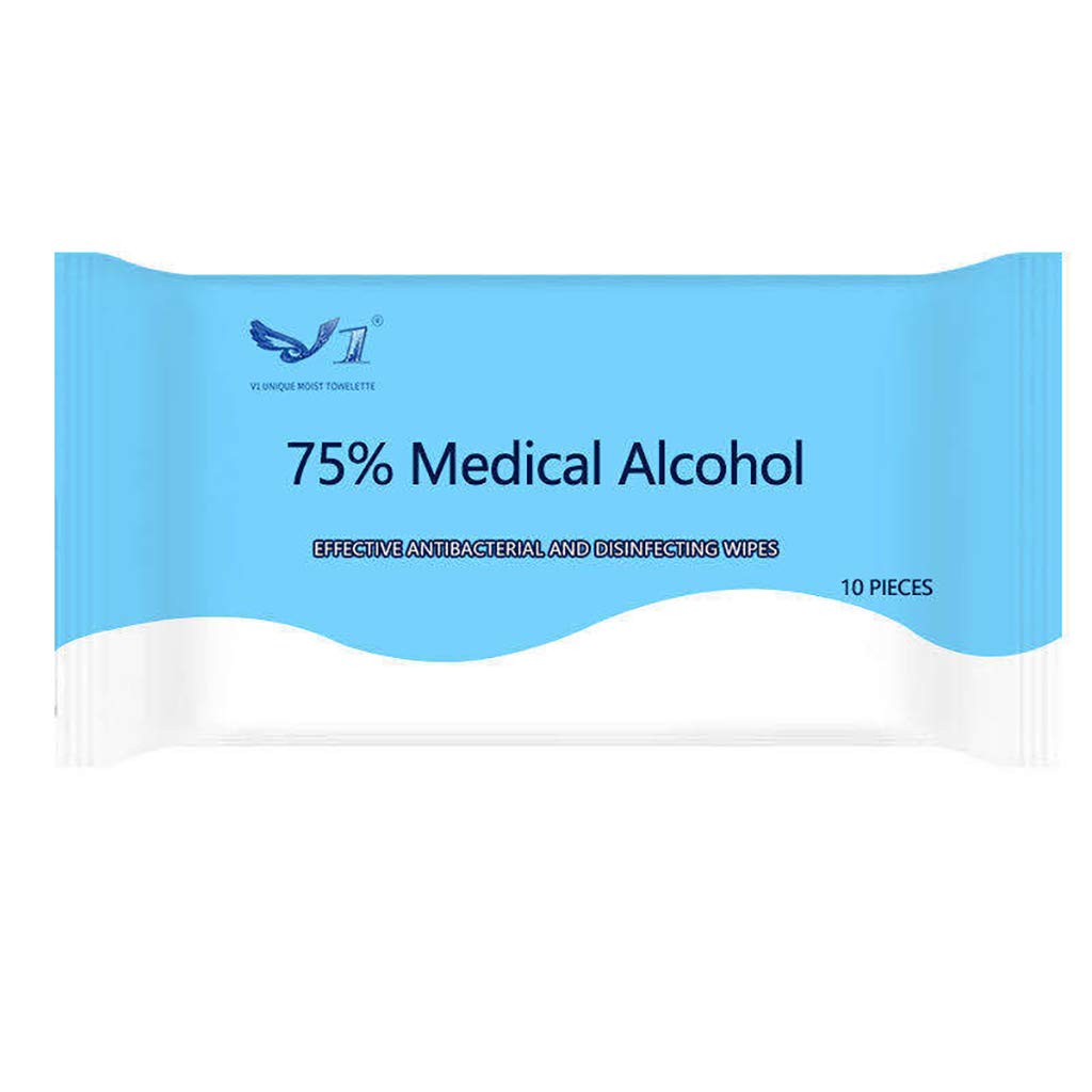 HavanaYZ 10PCS Disinfection Wipes 75% Alcohol Wipes Portable Alcohol Cleaning Wipes