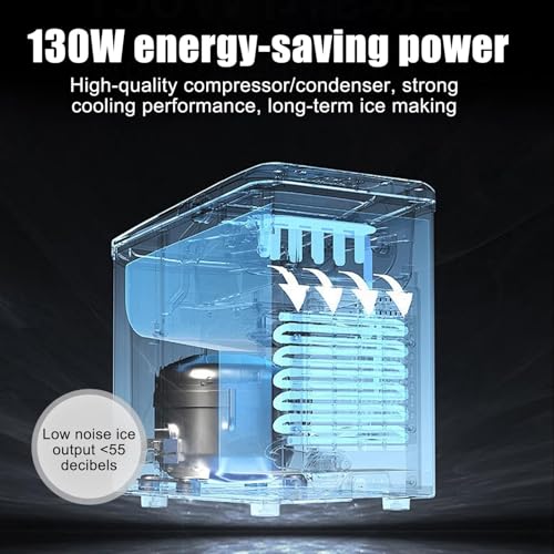 STWBHW Eismaschine for die Theke, 3-in-1-Eiswürfelmaschine und Eiscrusher, 150-W-Eiswassermaschine mit 1,8-l-Wassertank, 16 Eiswürfel in 6 Minuten fertig, 18 kg/24 h, for Restaurants, Hotels