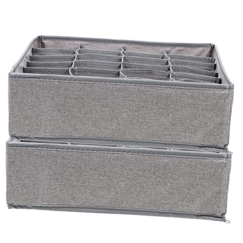 KOMBIUDA 2Pcs Foldable Underwear Organizer Cell Drawer Divider for Socks Bras Panties Storage for Closet Home Organization