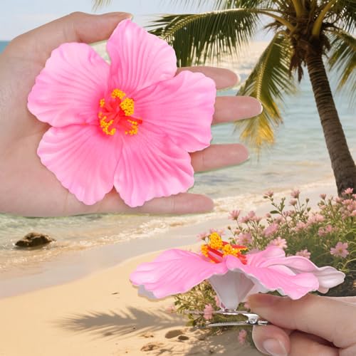 Pinzas de cabello flores hawaianas 4 piezas multicolor miniatura 2