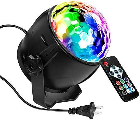 Flaradise Mirror Ball Disco Light Stage Light LED Portable 7 Colors Remote Control Light for Party KTV Karaoke Club Bar Lighting