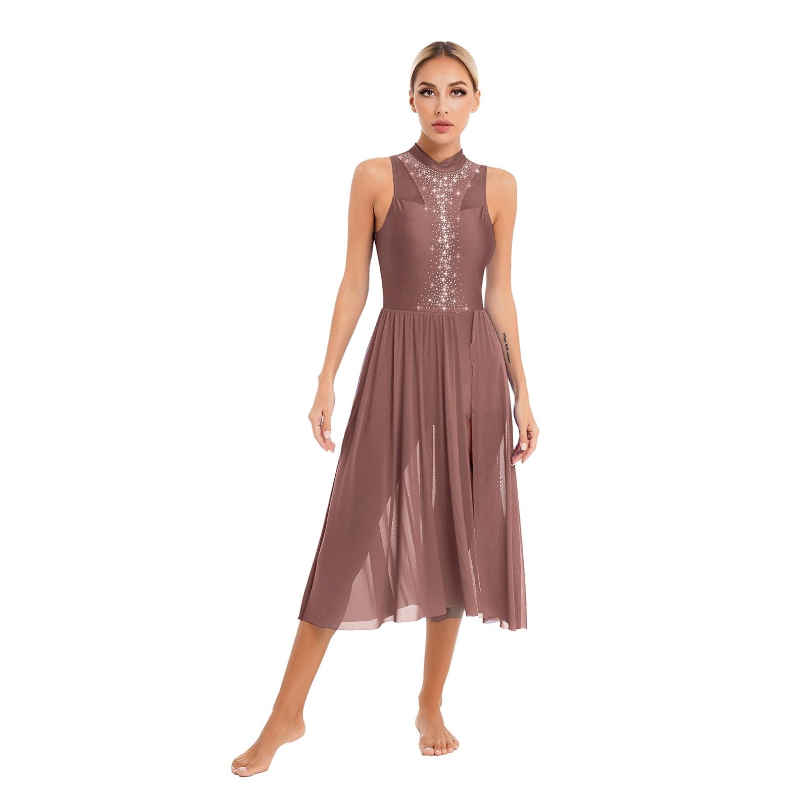 Danza Lírica Contemporánea Vestido Gymmatics-Ropa de baile de Ballet contemporáneo moderno, vestido de baile lírico, vestido brillante con diamantes de imitación, disfraz de patinaje artístico For Det