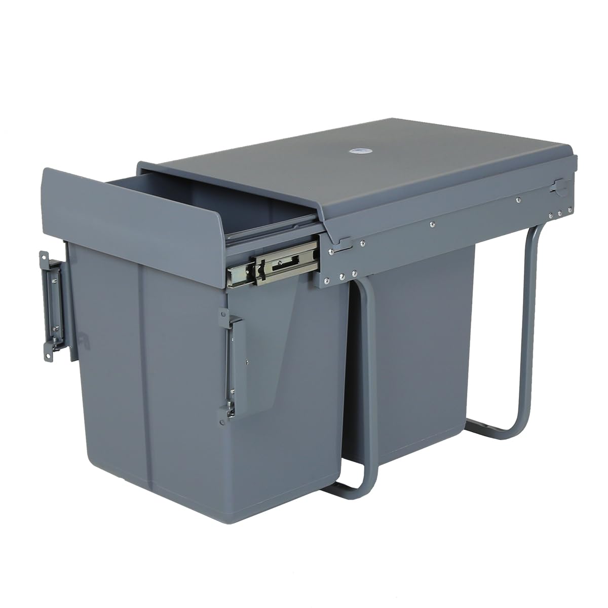 CHARLES BENTLEY Poubelle encastrable cuisine 2 bacs 20L 40L recyclage double compartiment couvercle anti-odeurs 34Lx48Px42H cm