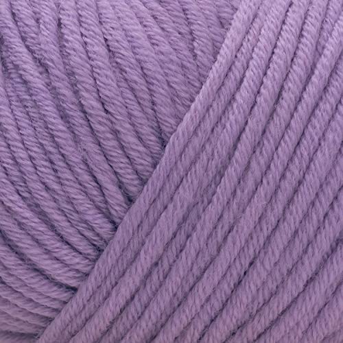 Estako Wool 98 (4- Skeins Pack ) 100 % Superwash Merino Wool Medium Worsted Weight Soft Knitting And Crochet Yarn (4 X 1.76 Oz) (4 X 98 Yds) (6382-Lilac) #TOP1