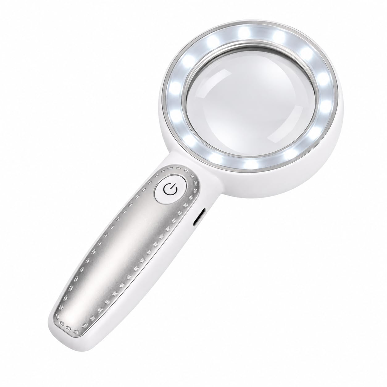 11X Rechargeable Magnifying Glass with Light - 14 LED Aspheric Lens Magnifier, 3 Colour Light Modes, Portable Handheld Reading Magnifier for Seniors, Coins, Stamps and Close Work