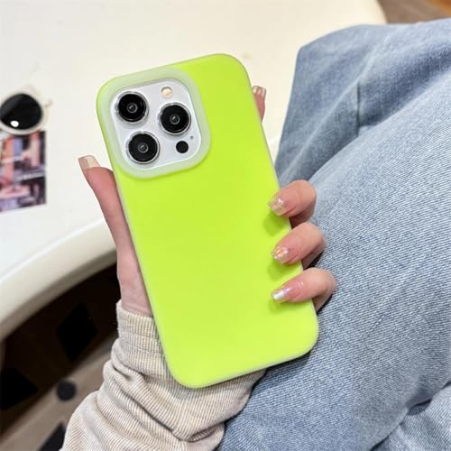 Coque en silicone liquide iPhone 16 finition mate douce vert fluo