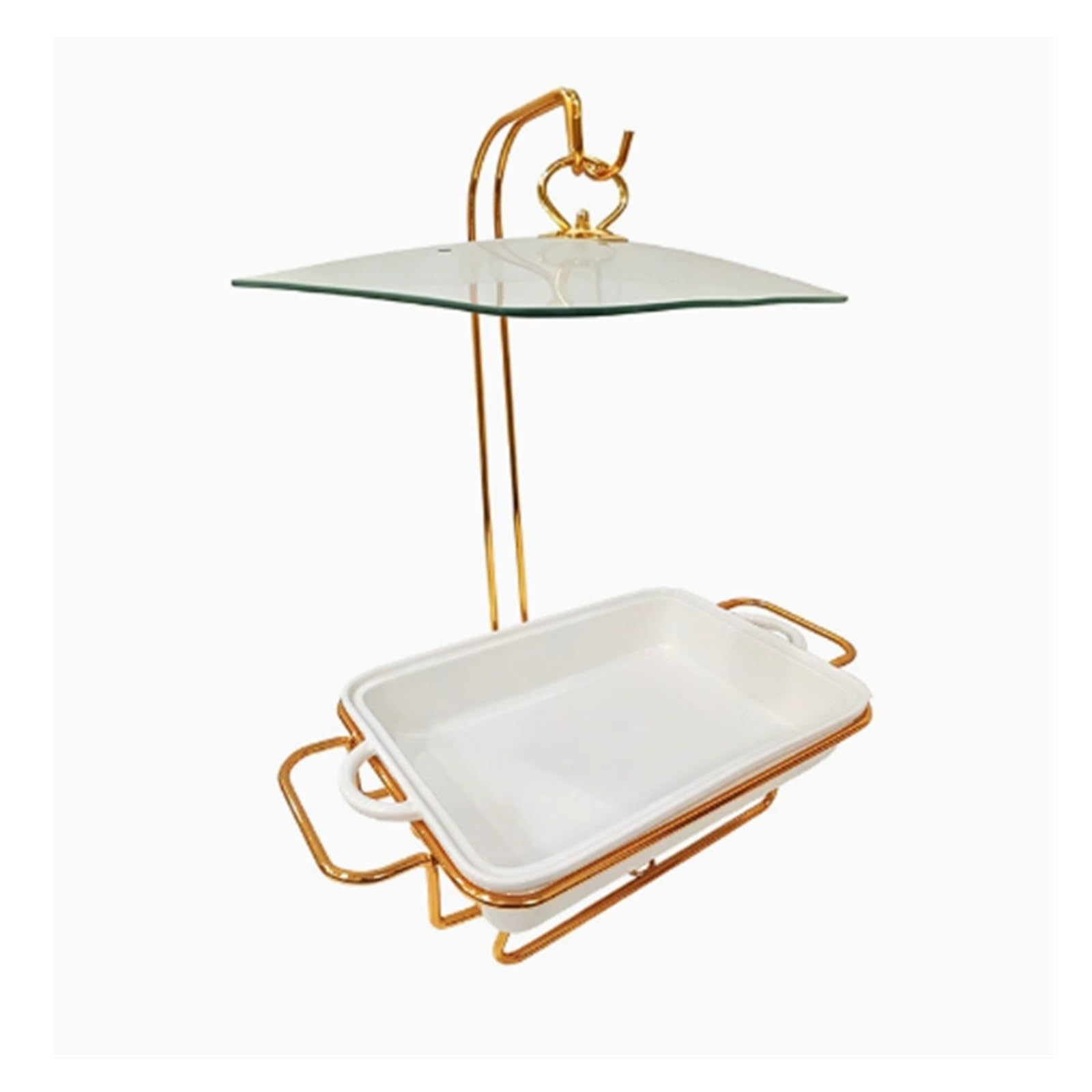 Scaldavivande da Buffet in Ceramica con Coperchio Cucina a Buffet | Con Cornici Dorate e Supporti Scaldavivande for Feste a Buffet