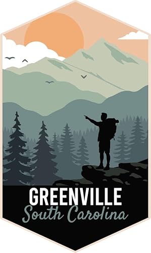 Greenville South Carolina 2-Inch Vinyl Decal Sticker Outdoors Hike Design Greenville South Carolina 2-Inch Vinyl Decal Sticker Outdoors Hike Design