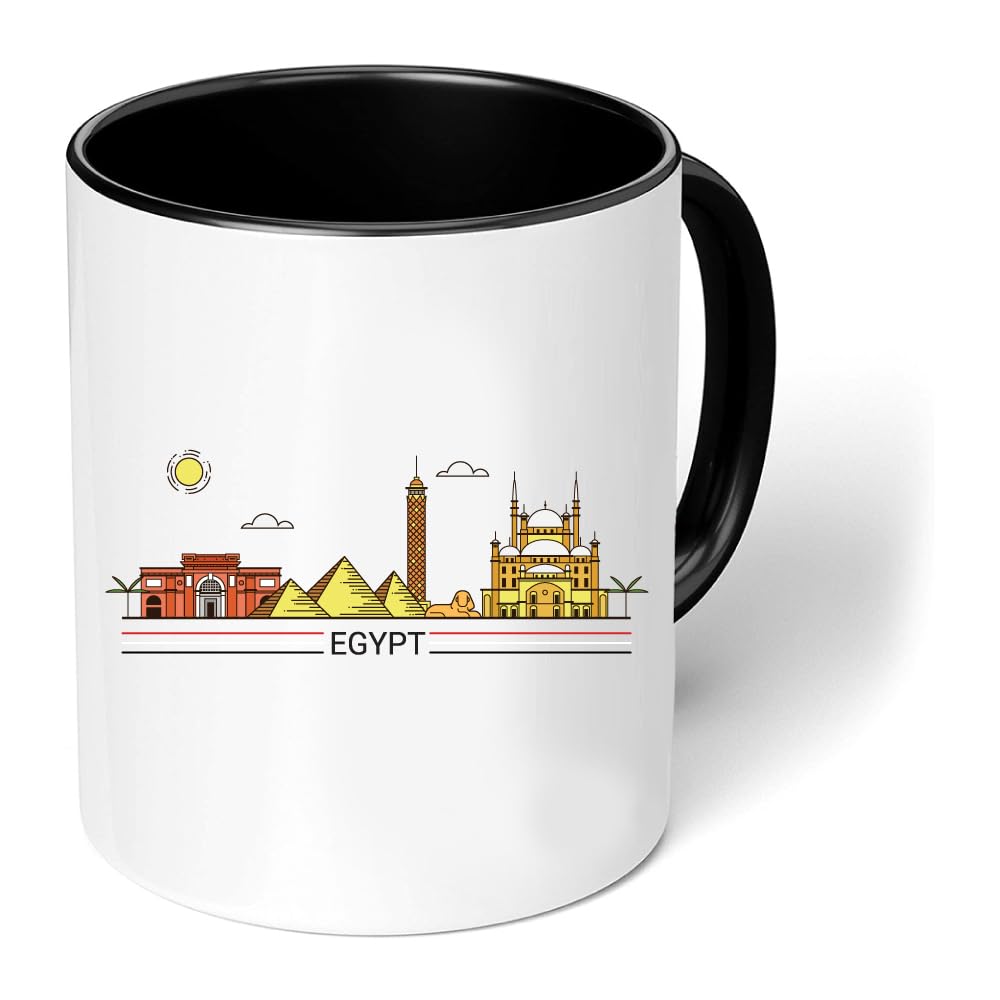 Egypt National Day Black Coffee Mug - Gift for Every Egyptian - Perfect for Egypt Independence Day - 11 Oz (Design 8)