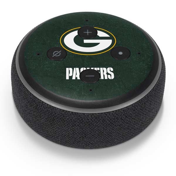 Skinit Decal Audio Skin Compatible with Amazon Echo Dot 3 - Officially Licensed NFL Green Bay Packers Distressed Design
