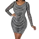 Occasions : robe de club pour femme, robe de soirée, robe de fête, robe de boîte de nuit, adaptée pour une robe de club, une fête, la vie nocturne, un anniversaire, un rendez-vous, la danse, les loisirs, les vacances et d'autres occasions. Ces robes de club en strass sont élastiques et sexy et ajustées Bien assorti aux talons hauts, écharpes, manteaux, doudounes, manteaux en laine, cardigan, jamais démodé. Convient pour toutes les saisons