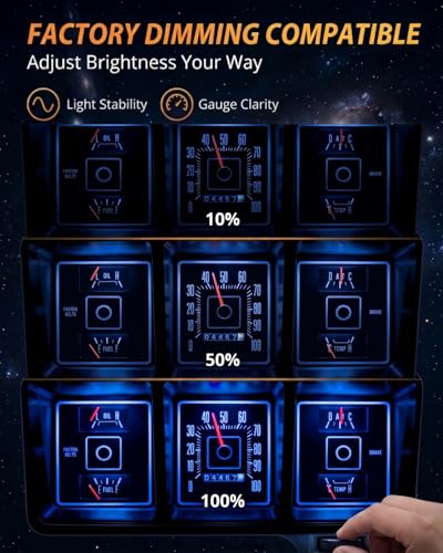 Image of WLJH Super Bright Blue Instrument Cluster Panel Lights Gauge Speedometer Tachometer Indicator Lamp Bulb Full Dash Led Light Kit For Ford F150 F250 F350 1967-1979, Pack of 8 | 3030 SMD, 200lm, Dash Backlight, Instrument Illumination, Warning Indicators, No Soldering, Nighttime Readability, 8-Pack
