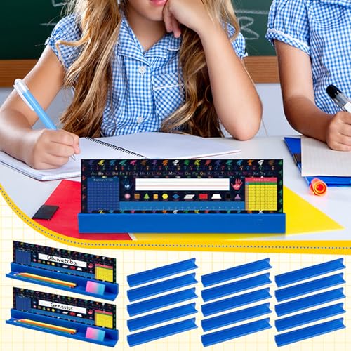 Image of PerKoop 25 Pcs Classroom Desk Name Plates Holder Set
