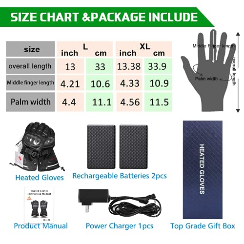 Heated Gloves for Men, BIAL Battery Gloves Winter Gloves with Knuckle Protection Heating Warm Skin Leather Touch Screen… - Image 6