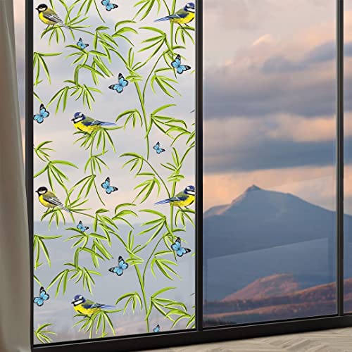 CVANU Privacy Window Film Printed Window Frosting Film Window Sticker Window Frosted Vinyl Sheets for Front Door/Bathroom/Sidelight/Small Windows (CV-GlassFilm-20) 24''x100''