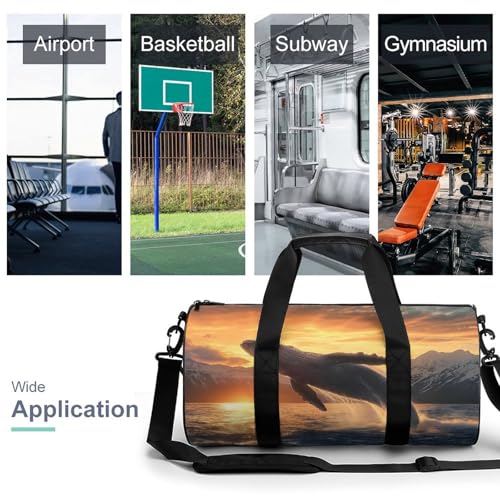 Whale Sea Underwater Animal Gym Bag Travel Duffel Bag Lightweight Carry On Weekender Bag Tote Bags for Women Men3