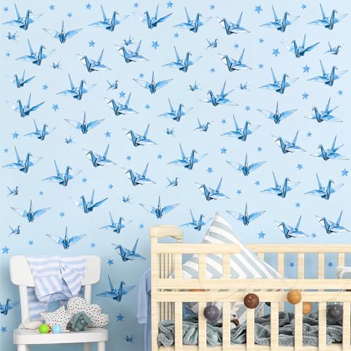 Vinilo Decorativo Kazova Origami Crane 128 Piezas Azul