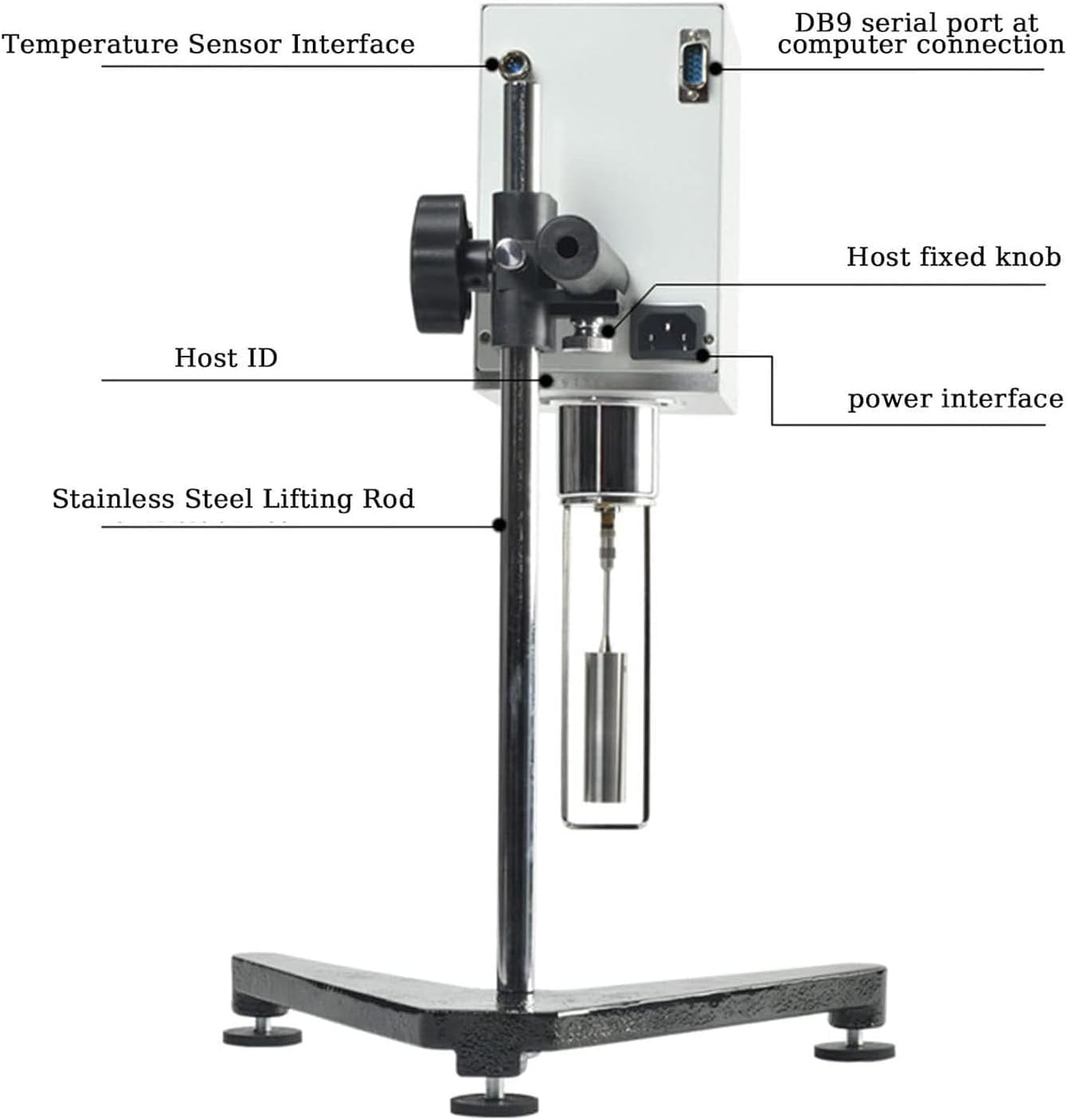 Viscosímetro digital giratorio con pantalla LCD, 4 husillos, medidor de viscosidad de 1 a 1000 MPa.s, ± 3% de precisión para uso en laboratorio