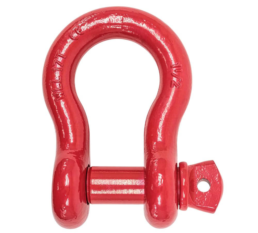 Mytee Products 1-1/2" Anchor Shackle Forged Carbon Steel w/Alloy Screw Pin Load Limit # 17 Tons (34,000 lbs) | Double Rust Protection Heavy Duty D