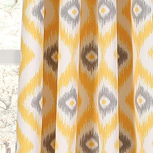 Lush Decor Light Filtering Window Curtain Panel Set, Yellow/Gray, 2 Count, Yellow, Gray, W 52" x L 84" (2 Panels) - Image 3