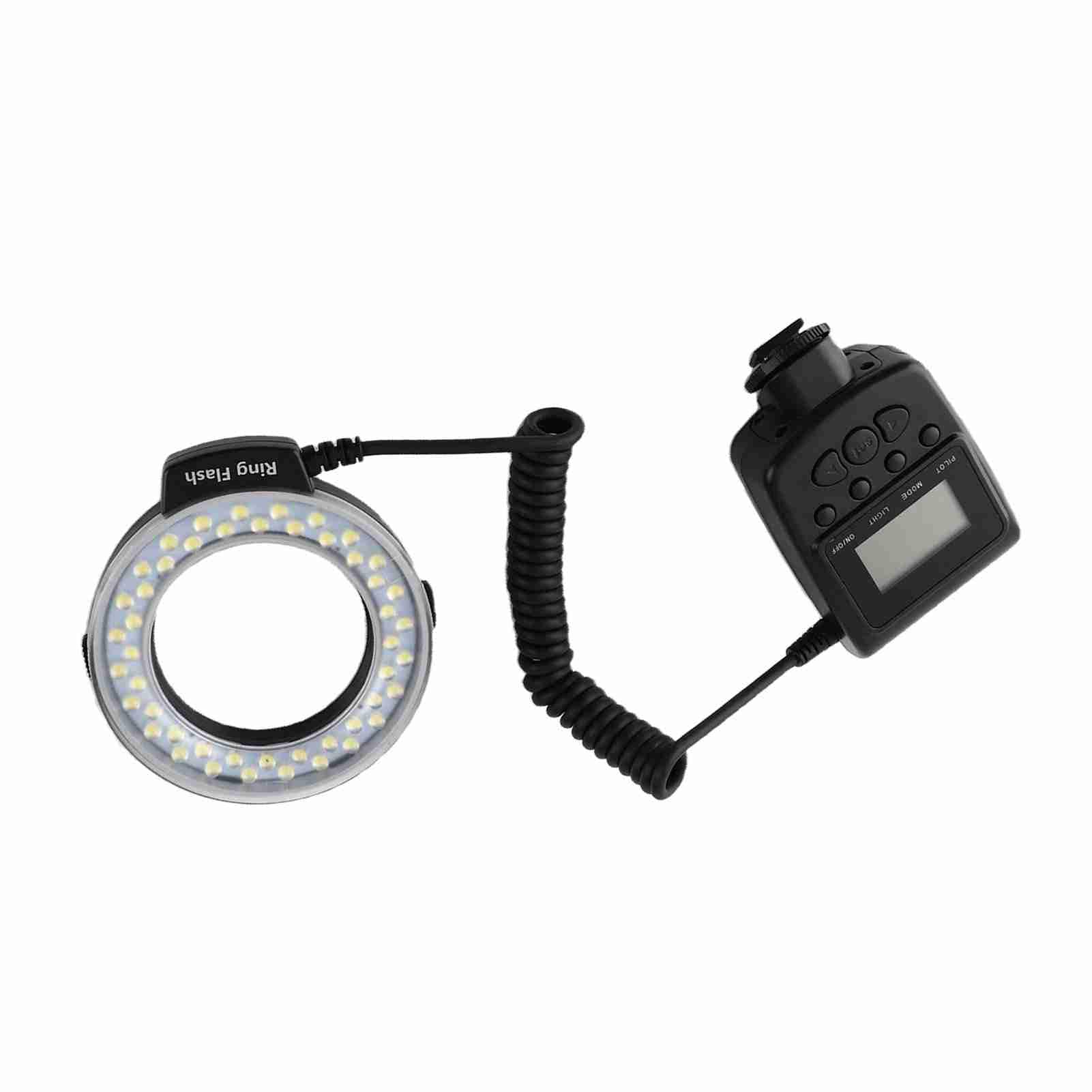 Flash de Anillo Macro, Anillo de luz LED con 4 filtros de Color y 8 adaptadores de Montaje, 48 LED, 7 Niveles de Brillo Ajustables para cámaras DSLR