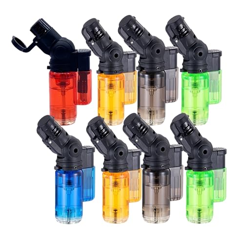 Encendedores de llama jet ajustable en pack de 8 miniatura 1