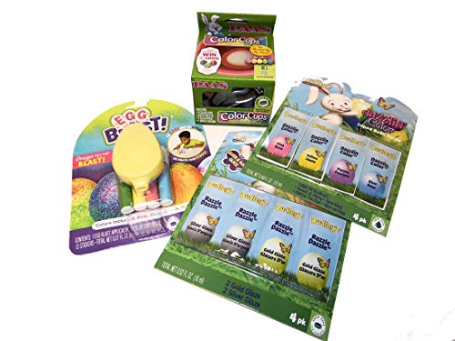 Blue Skies Plus Easter Egg Decorating Dye Kit - Egg Blaster Sprayer, Color and Gold & Silver Glazes, Color Cups with Dye Tabs
