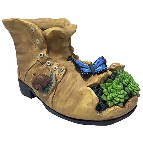 Design House 328153 Large Magnesia Boot Planter Garden Patio Home & Office Décor Housewarming Gifting Birthdays, 11-inch