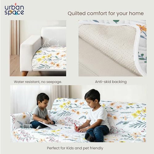 Image of Urban Space 3 Seater Quilted Sofa Cover mat, Non-Slip Sofa Protector, Easy Care & Machine Washable Cover, Sofa Seat Runner for Couch for Living Space (3 Seater - France)