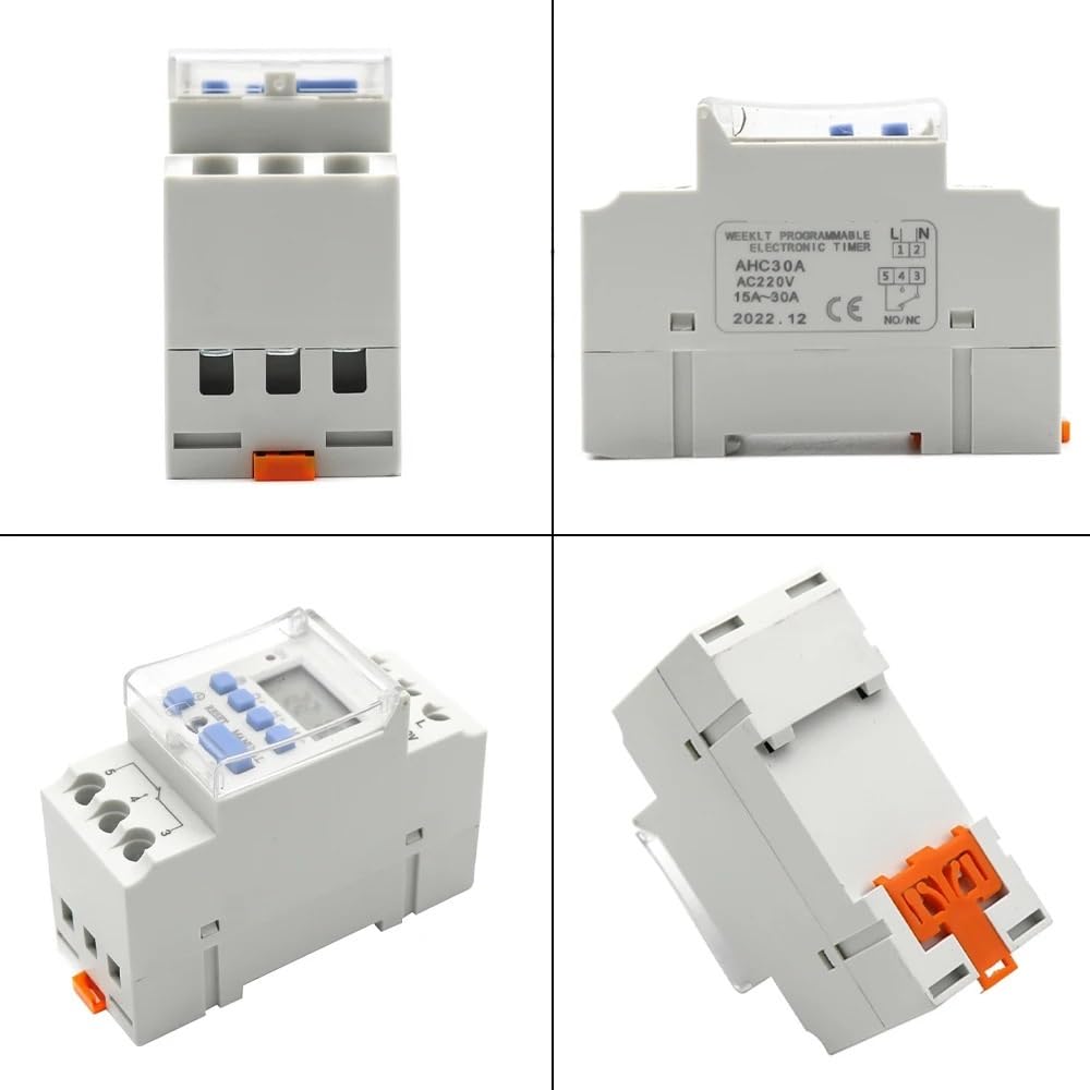 7-dniowy programowalny elektroniczny przekaźnik czasowy, sterowanie cyfrowym przełącznikiem czasowym AC 220 V, 230 V, 12 V, 24 V, 48 V, 16 A, montaż na szynie DIN THC15A (15A, 1NO1NC 12 V AC DC)