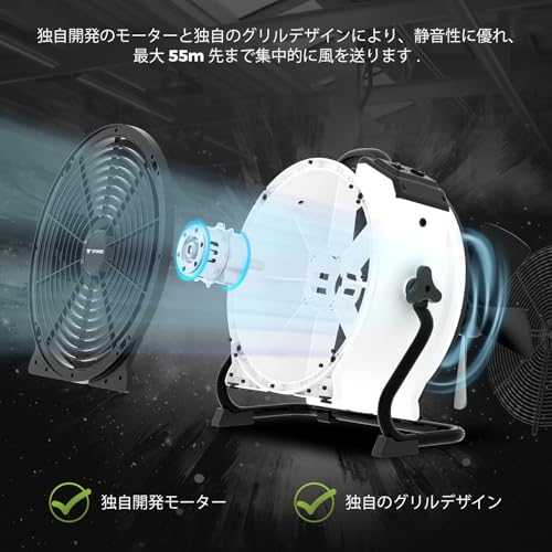 XPOWER FC-420 ホワイト18インチ内蔵密閉型モーター多機能プロフェッショナル空気循環ファン の商品画像 2