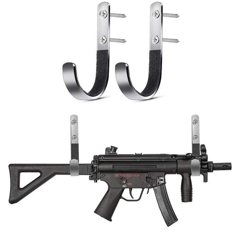 ACEXIER 1 Paio di Supporti Imbottiti per Montaggio a Parete per Pistola, Gancio a J per Fucile da Caccia, Ganci per impieghi gravosi, Set di Supporti rigidi in Acciaio Inossidabile AntiGraffio