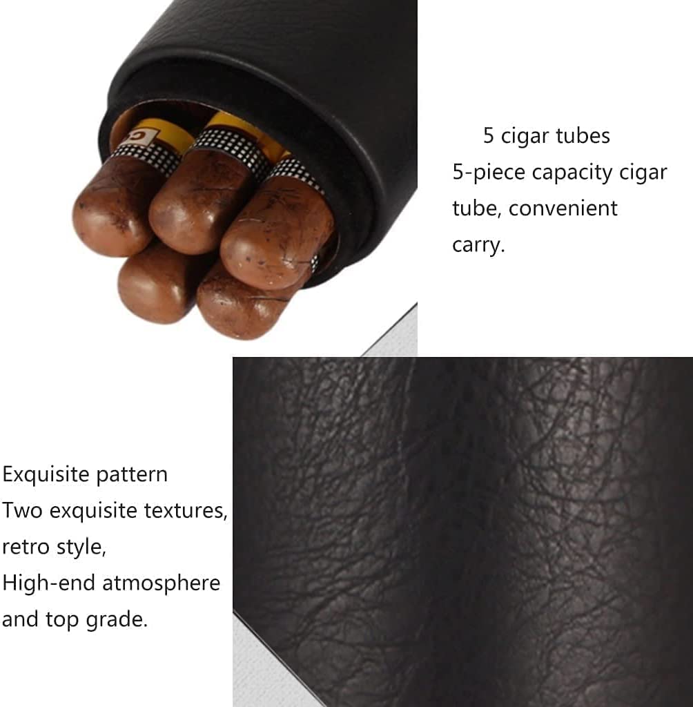 ZUMAHA Humidor Scatola Scatola per sigari Portatile e Leggera, portasigari Foderato in Cedro, Tubo per sigari da Viaggio con igrometro, umidificatore per 3-5 sigari Personalizzato