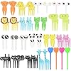 DECARETA Voedsel Fruit Vork Cake Vorken Dessert Vorken, Bento Food Picks Peuters Lunch Decoratie 40 Stuk Dierlijke…