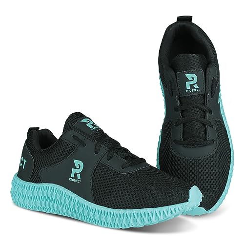 Tênis Feminino Prospect Fly Caminhada Academia Esporte Super Leve Confortável (Preto/Verde, BR, Adul