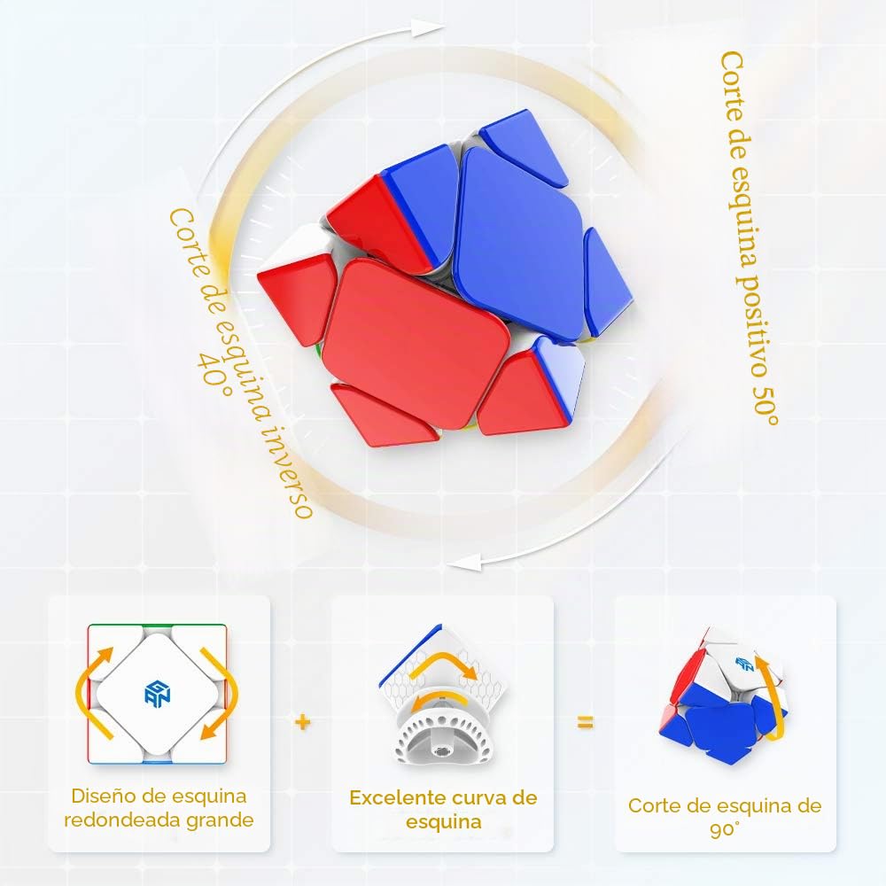GAN Skewb, Cubo de speedcubing magnético de 8 imanes Cubo mágico Juguete de Gans (versión estándar de 8 imanes)