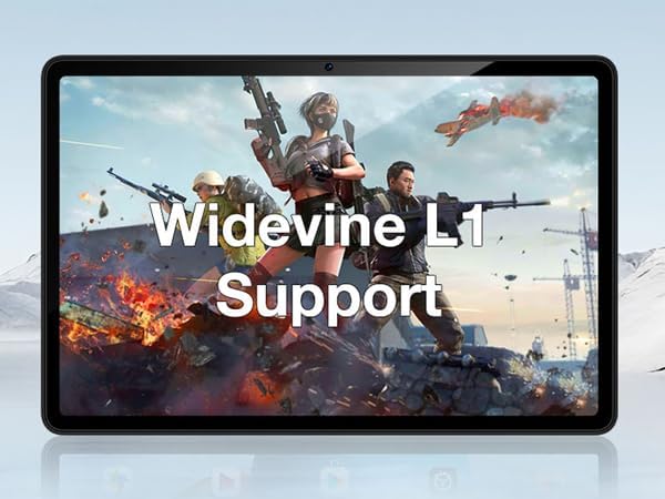 DOOGEE T30E Tablet screen displaying Widevine L1 support