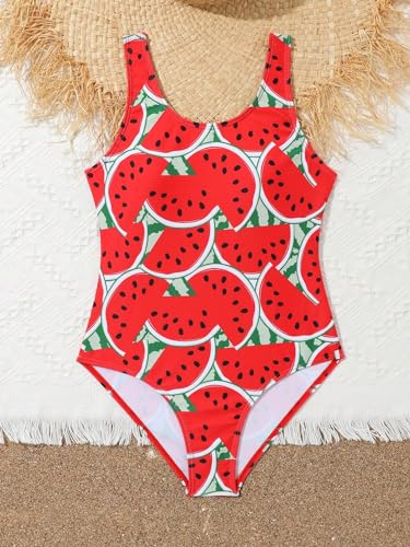 WDIRARA Girl's One Piece Swimsuit Cute Watermelon Print Swimwear Bathing Suit2
