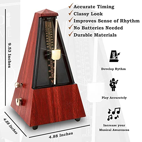 image for Tempi Mechanical Metronome for Musicians - 2 Year Warranty - Metronome