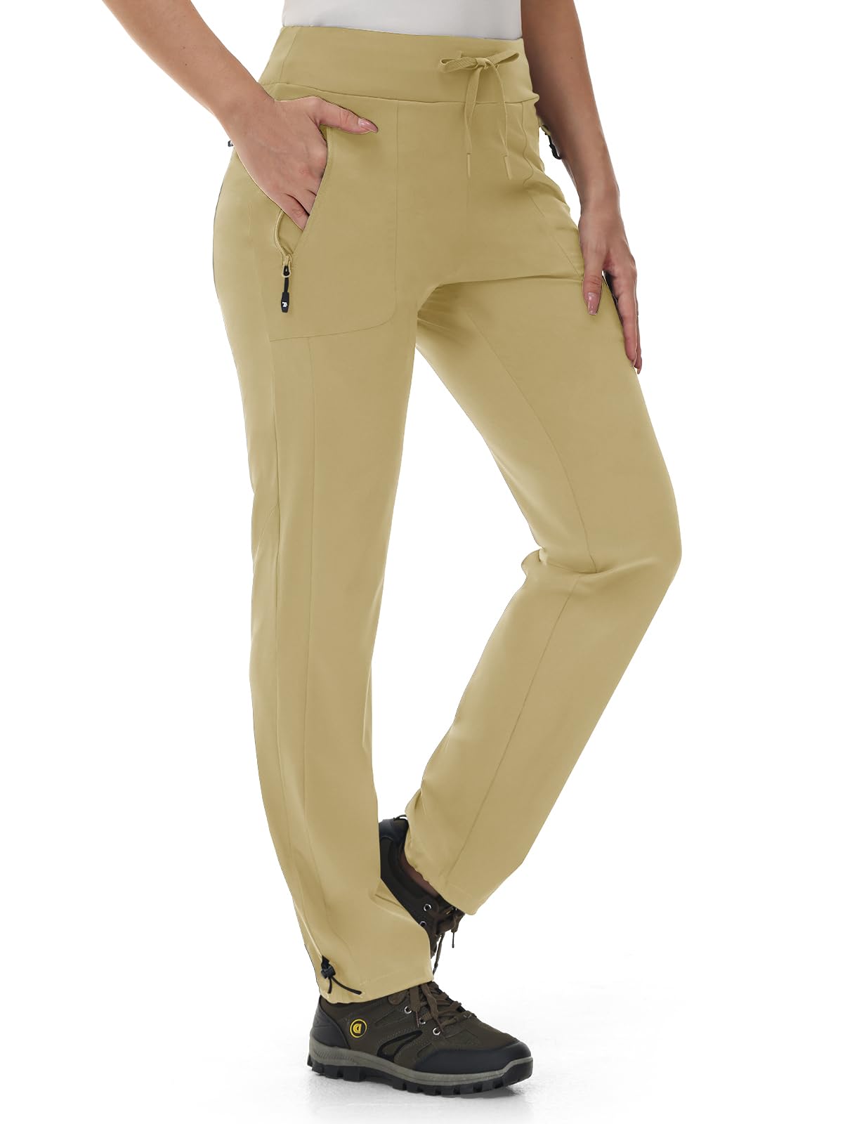 Rdruko Women's Hiking Pants Quick Dry Lightweight Water Resistant Outdoor Pants Athletic Joggers with Zipper Pockets