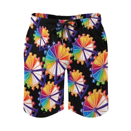 Colorful Ferrous Wheel Chemistry Ferris Men's Swim Trunks Quick Dry Board Shorts Hawaiian Beach Shorts With Pocket4