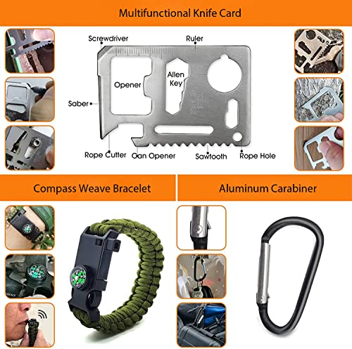 Graxury-14-in-1-Multi-Purpose-Emergency-Survival-Kit-Camping-Accessories-Flint-Multi-Purpose-Card-Emergency-Blanket-Flashlight-and-More-for-Camping-Fishing-Hunting