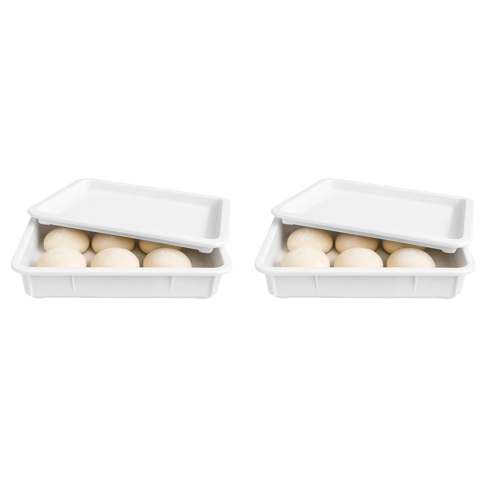 Hndhbfgrt 2X Pizza Dough Proofing Box -Stackable Trays with Covers - Perfect As A Bread Proofing Box and Dough Container