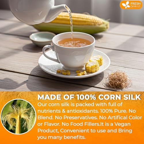 Image of FreshDrinkUS, Dried Corn Silk 8oz | Premium Whole Corn Silk for Tea & Herbal Infusions | Naturally Air-Dried, Non-GMO, Caffeine-Free | Perfect for Daily Herbal Tea, DIY Blends & Natural Brewing