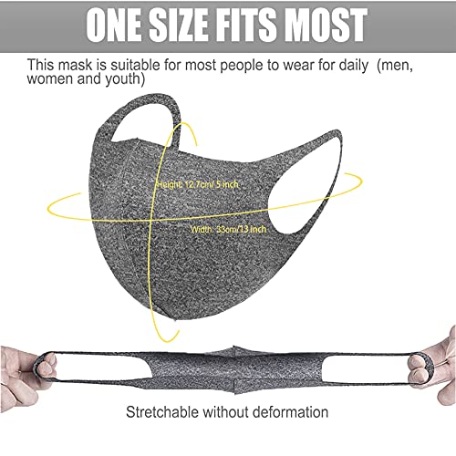 4Pcs Reusable Cloth Face Cover ,Breathable Washable Face Mask Cover,3D Soft Elastic Face Masc For Women And Men Adult Fashion Mouth Covering(4Pcs-Linen Gray) #TOP5