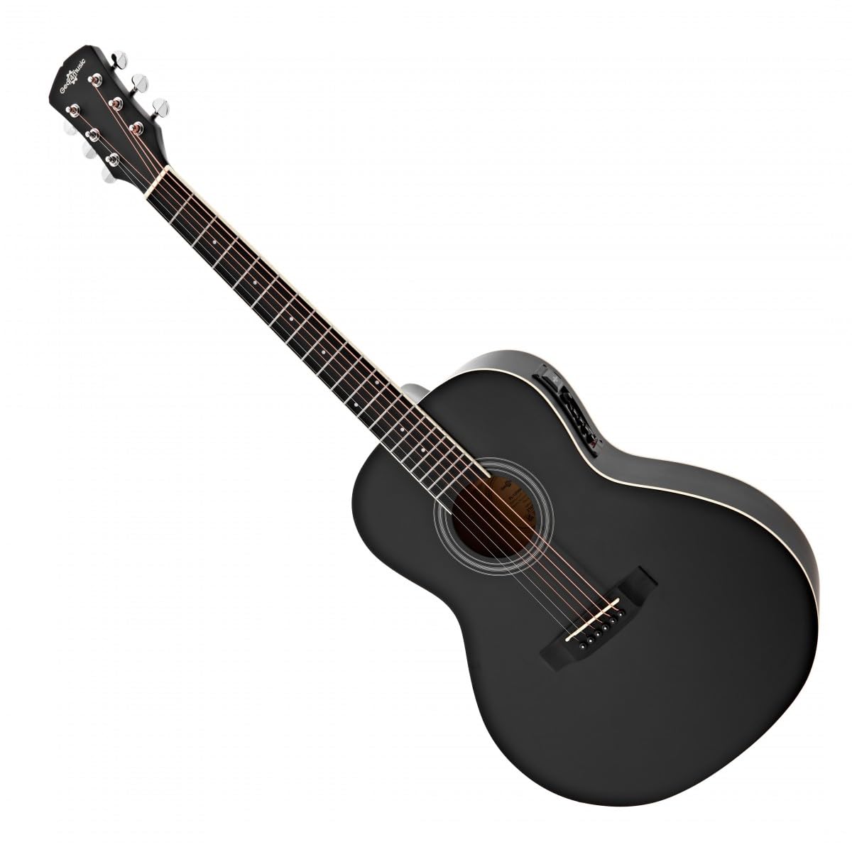 Chitarra Parlour Mancina Elettroacustica e Accessori, Nero | Mancina con Preamplificatore EQ 3 Bande, Tiglio per Toni Chiari ed Equilibrati, Borsa Corde Accordatore e Capotasto, Nero