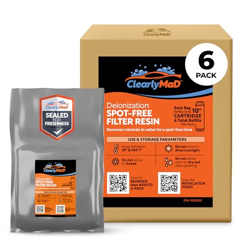 Image of 4.2 L Bulk Deionization DI Resin Filter Cartridge Refill for Deionized Spot Free Car Wash, RV, Motorcycle, Water Deionizer System, 700 ml x 6 Pouches