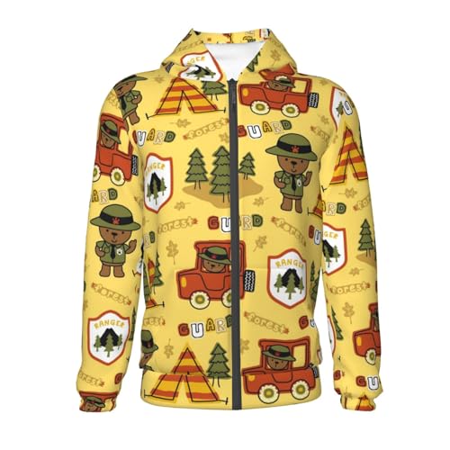 Forest Guard,Car TentTrees Kids Pullover Hoodies Boys Zip Up Sweatshirts Girls Athletic Clothes with Pocket2